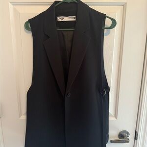 Zara Black Sleeveless Blazer Vest